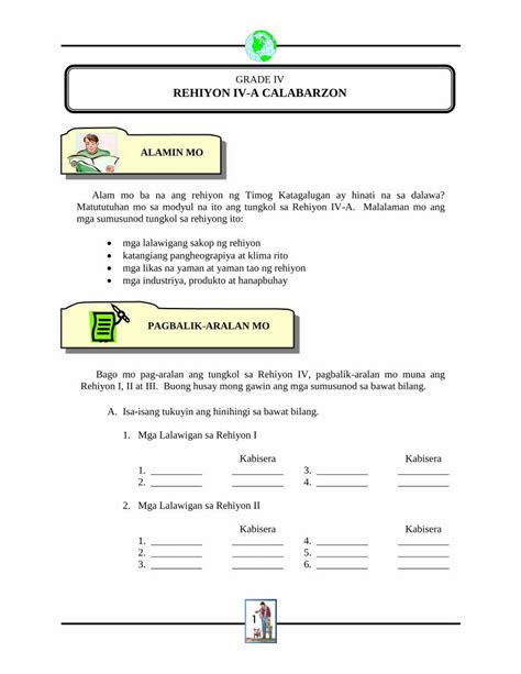 GRADE IV REHIYON IV.